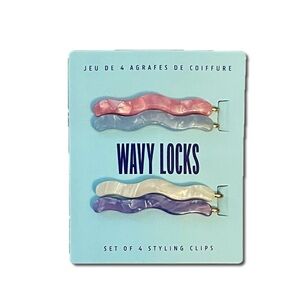 Anthropologie Wavy Locks Hair Clips - Pink, White, Purple, Blue NWT